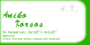 aniko korsos business card